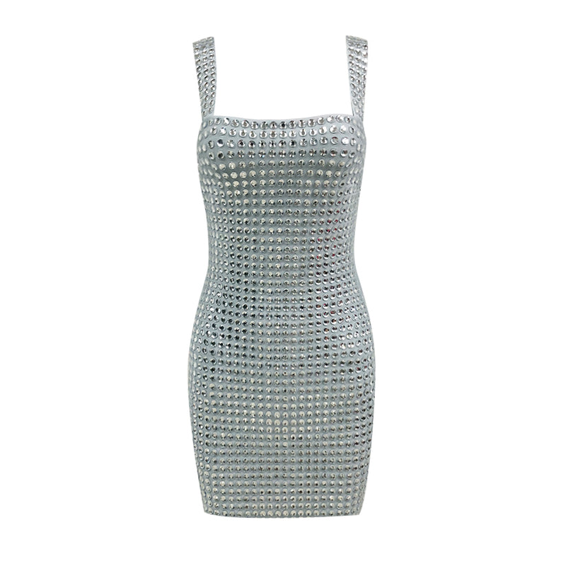 Gray Blue Bandage Dress HL9742