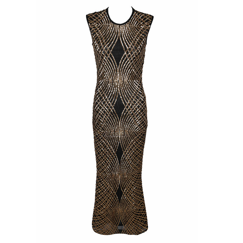 Black Gold Bodycon Dress HT10121