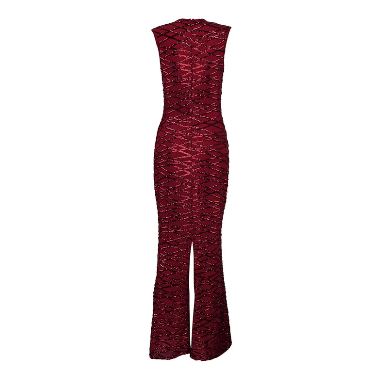 Wine Red Bodycon Dress HT10121