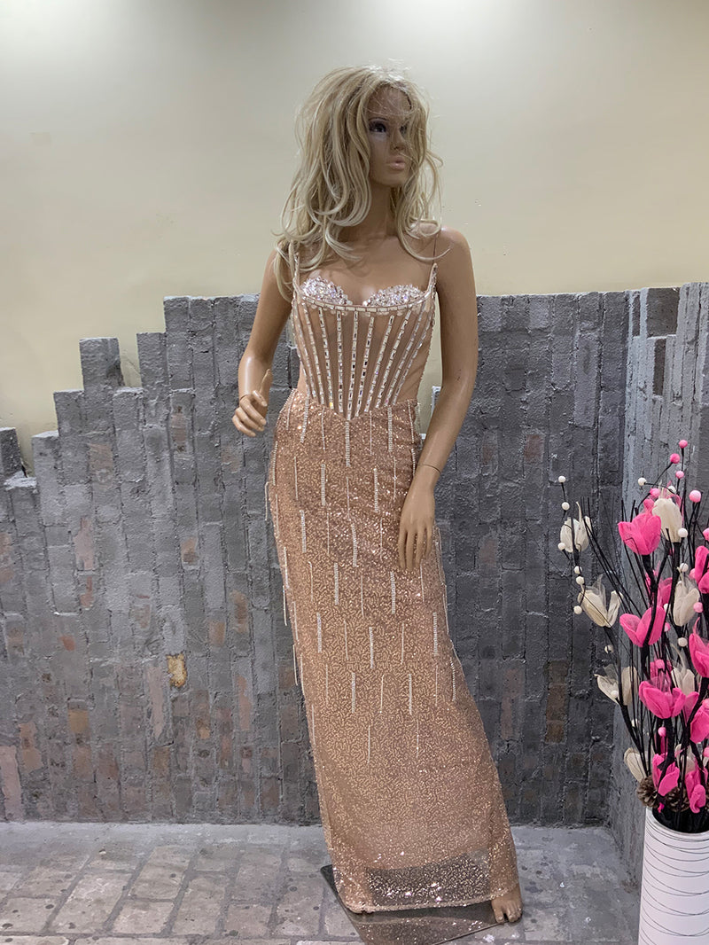 Apricot Bodycon Dress HT20450