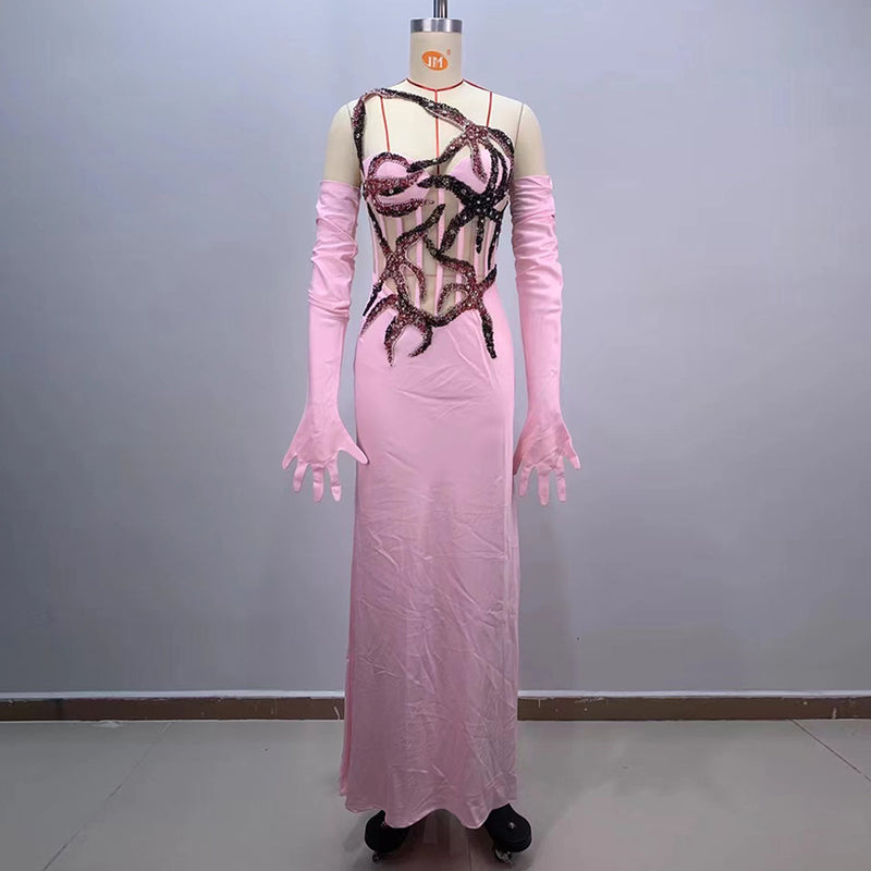 Pink Starfish Sheer Top Dress Gown