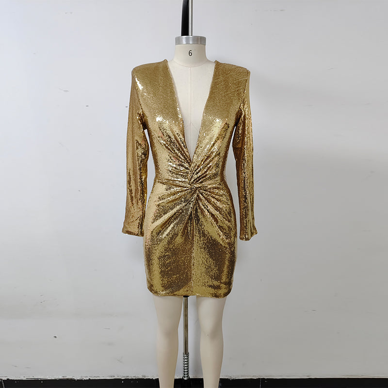 Gold Dress KLYF1075