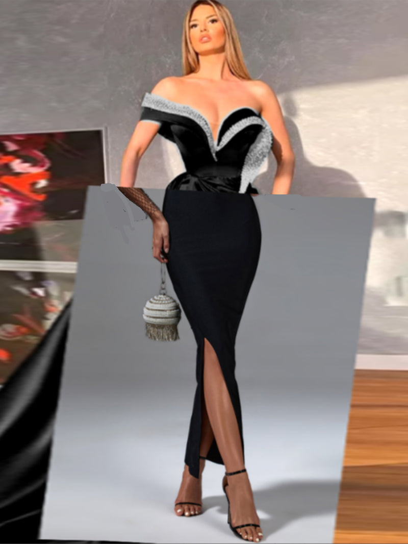 Black White Bandage Dress PP24197