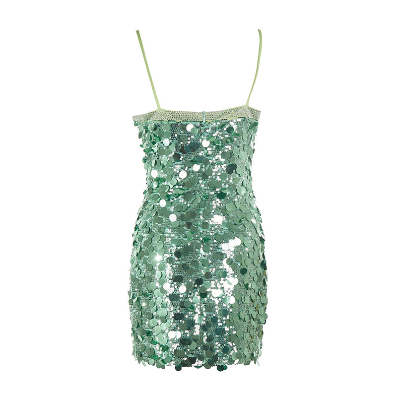 Strappy Sleeveless Big Sequins Mini Party Dress PZC2527