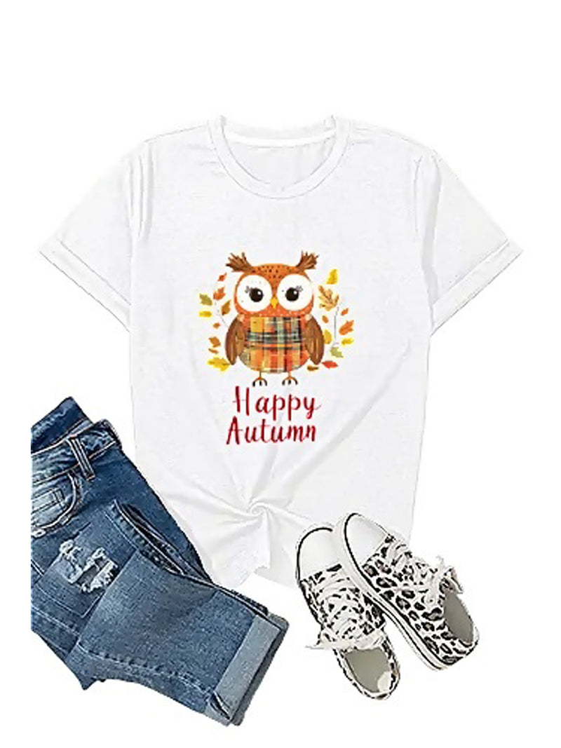 KevaMolly Graphic T Shirts for Women Summer Casual Halloween Printed Tee Cotton Tops Loose Fit